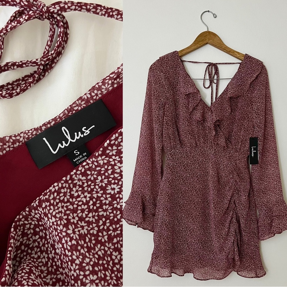 NWT Lulu’s Zoelle Ruffled Mini Dress